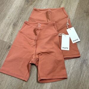 NWT MATE The Label Bundle of 2 Organic Stretch Biker Short in Rose Size XS